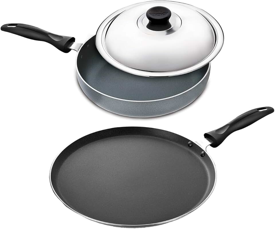 Nonstick Cookware Set with Crepe and Frying Pans