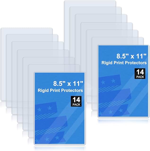 14 Pack Clear Waterproof Plastic Page Protectors