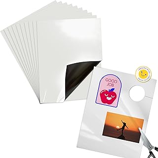 Glossy Printable Magnetic Sheets for Inkjet Printers, 20 Sheets