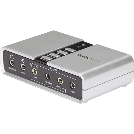 .com 7.1 USB Sound Card - External Sound Card for Laptop with SPDIF Digital Audio - Sound Card for PC - Silver (ICUSBAUDIO7D)
