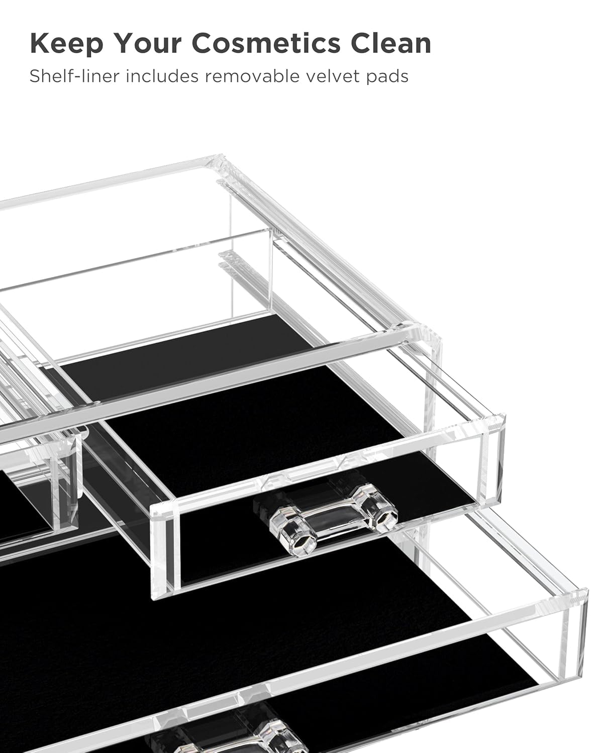 Acrylic Clear Makeup Storage Organizer with 6 Drawers