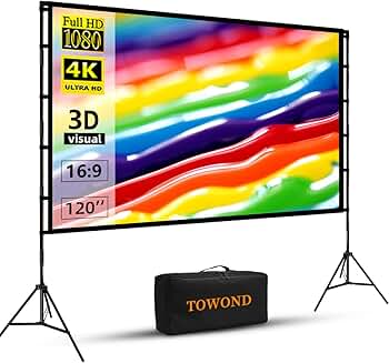 120-inch portable indoor/outdoor projector screen with stand
