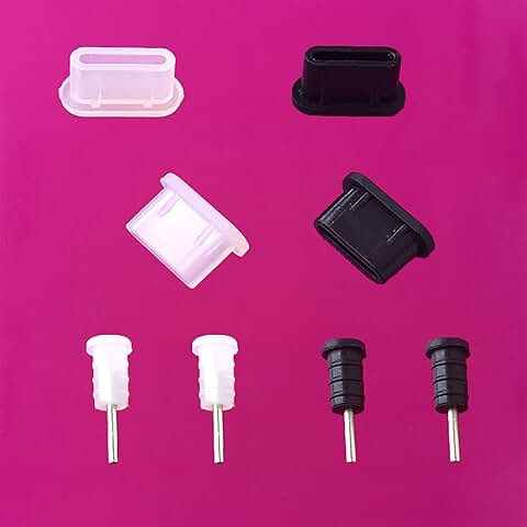 Anti-dust Plug Set with 8 Silicone Caps for Type-C and Earphone Jacks