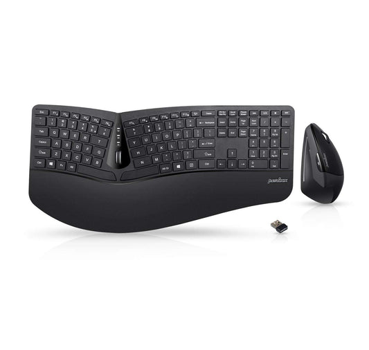 Periduo-605 Wireless Ergonomic Split Keyboard and Vertical Mouse Combo