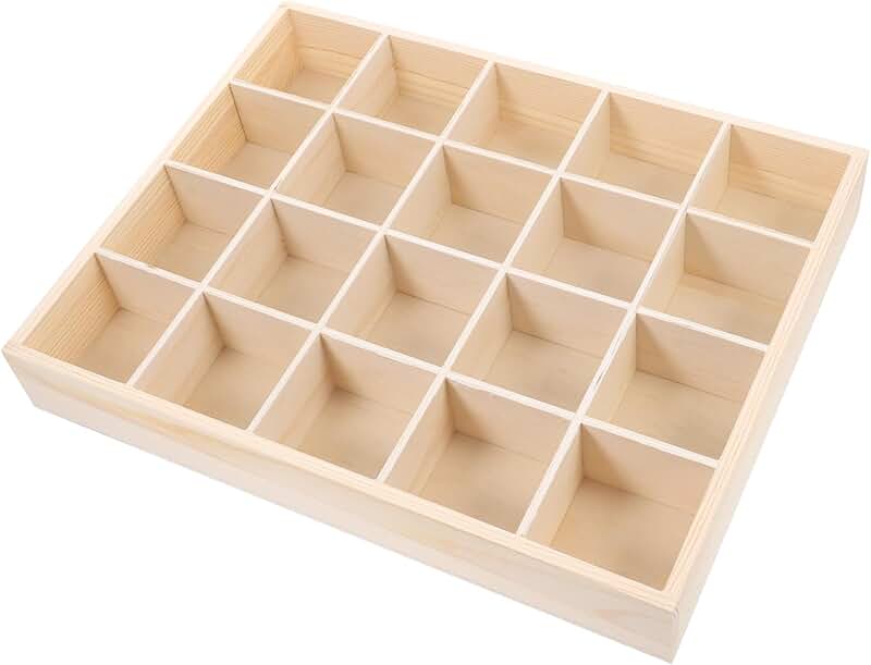 Wooden Drawer Organizer with 20 Compartments