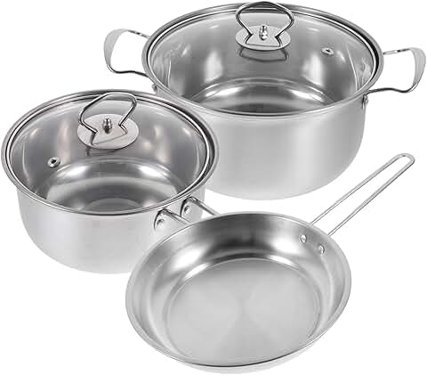 Non-Stick Stainless Steel Cookware Set with Soup and Boiler Pots