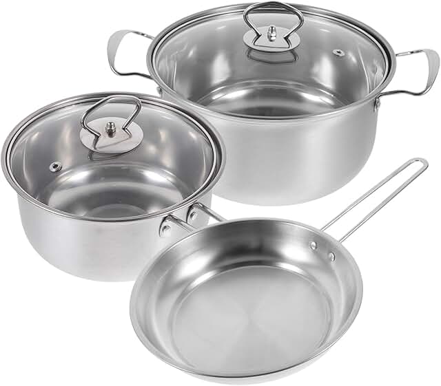 Non-Stick Stainless Steel Cookware Set with Soup and Boiler Pots