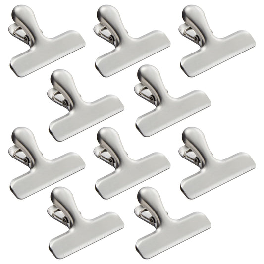 10 Pack Metal Chip Clips for Food Storage, Stainless Steel Bag Clips for Kitchen Supplies (3 Inches)