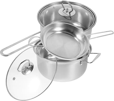 Stainless Steel Cookware Set with Small Stockpot and Frying Pan