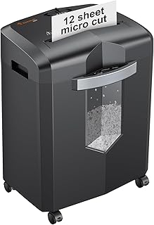 12-Sheet Micro Cut Paper Shredder with Jam-Proof System