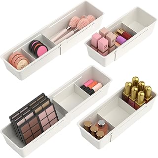 Expandable 4-Pack Drawer Organizer Trays