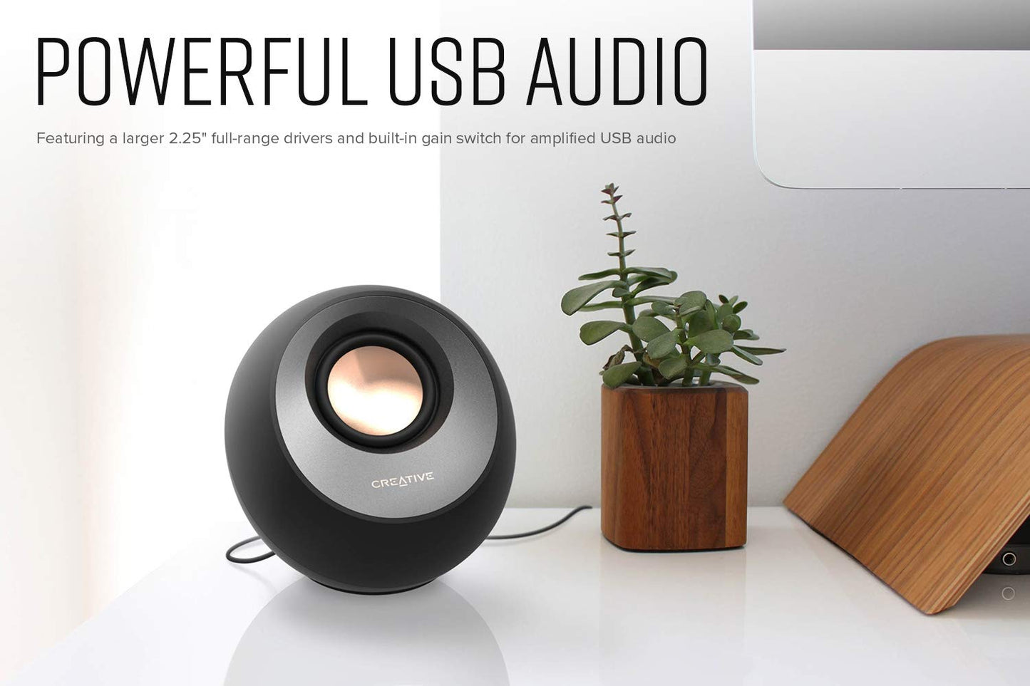 Pebble V3 Minimalistic 2.0 USB-C Desktop Speakers with USB Audio, Clear Dialog Enhancement, Bluetooth 5.0, 8W RMS with 16W Peak Power, USB-A Converter Included (Black)