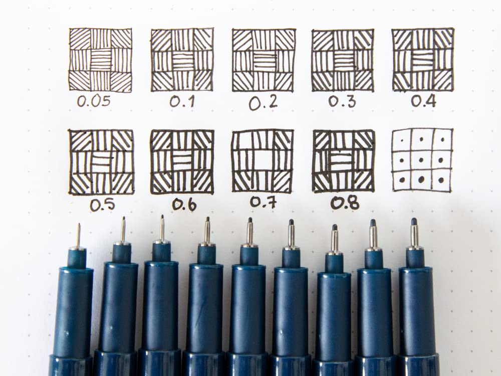 Black fineliner pen, 0.8 mm, for writing and drawing