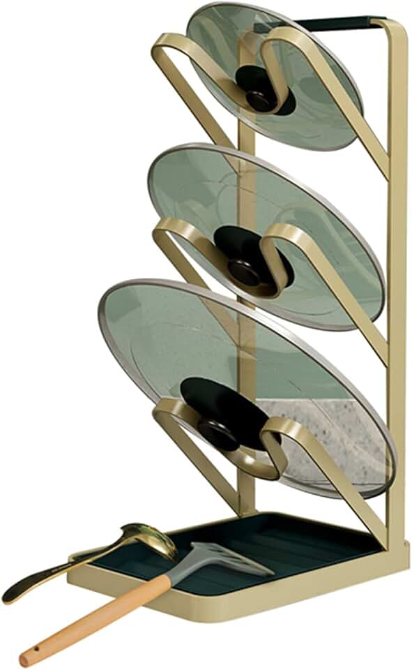 Gold Lid and Utensil Organizer for Kitchen Cabinets