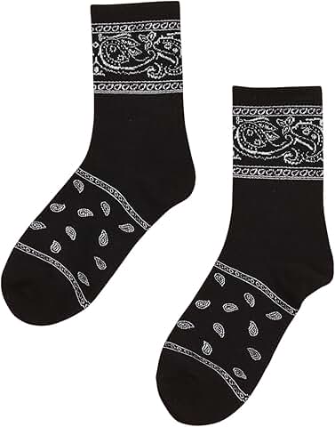 Women's Paisley Ribbed Mid Calf Socks