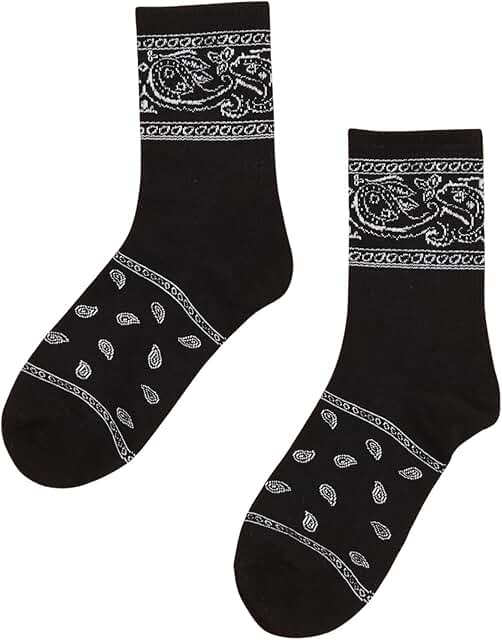 Women's Paisley Ribbed Mid Calf Socks