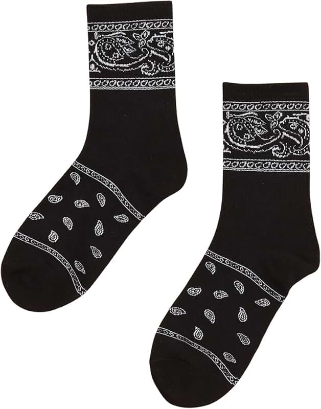 Women's Paisley Ribbed Mid Calf Socks