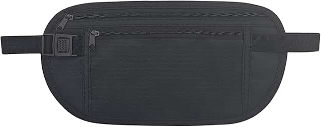 Nylon Hidden Money Belt with RFID Blocking
