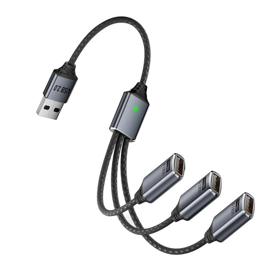 0.8Ft USB 2.0 Splitter Cable for Data Transfer