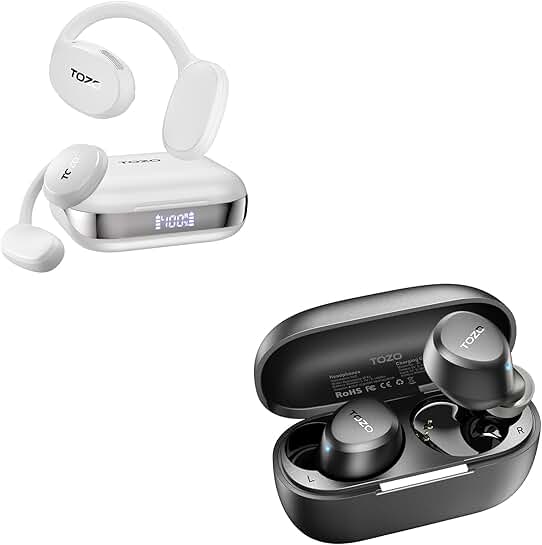 Wireless Open Ear Headphones with Mic and Waterproofing