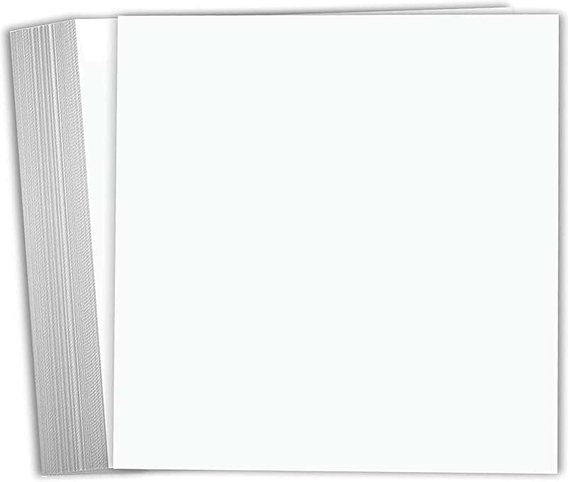 White 12x12 Heavyweight Cardstock Scrapbook Paper, 25 Sheets