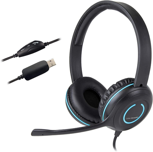 Stereo USB headset with in-line volume and mic mute controls
