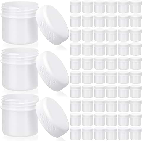 100 Small Plastic Jars with Lids for Cosmetics and Storage