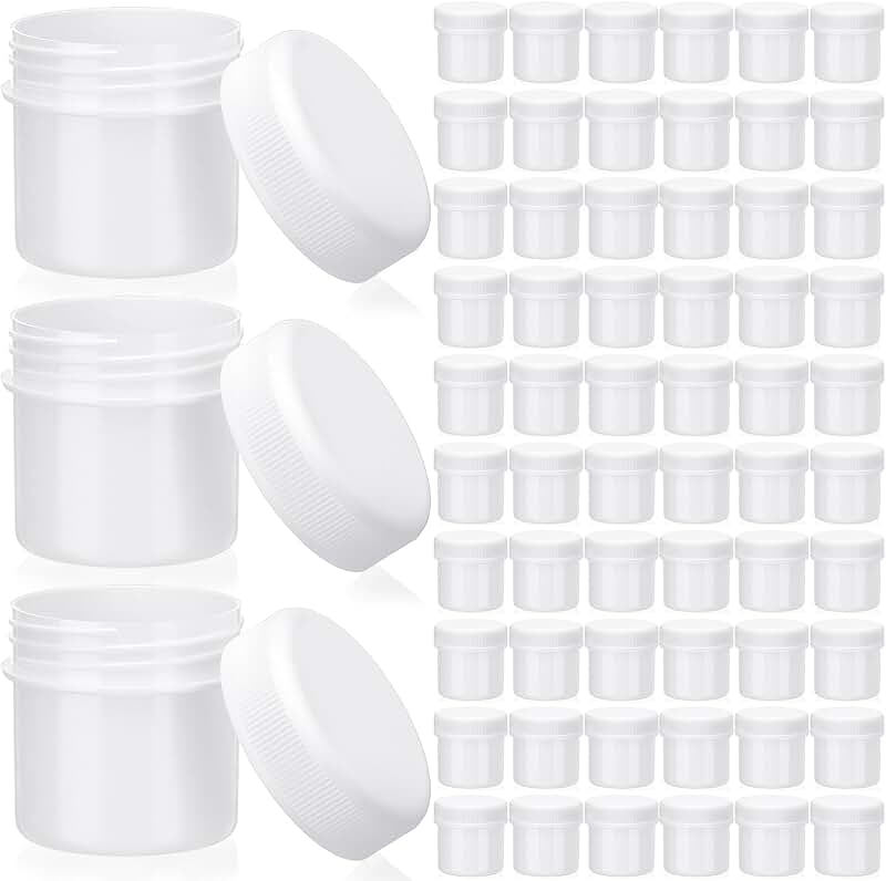 100 Small Plastic Jars with Lids for Cosmetics and Storage