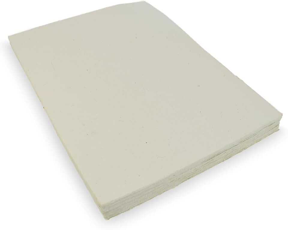 Handmade Lokta Card Stock Paper with Deckle Edge, 8.5x11, 50 Sheets