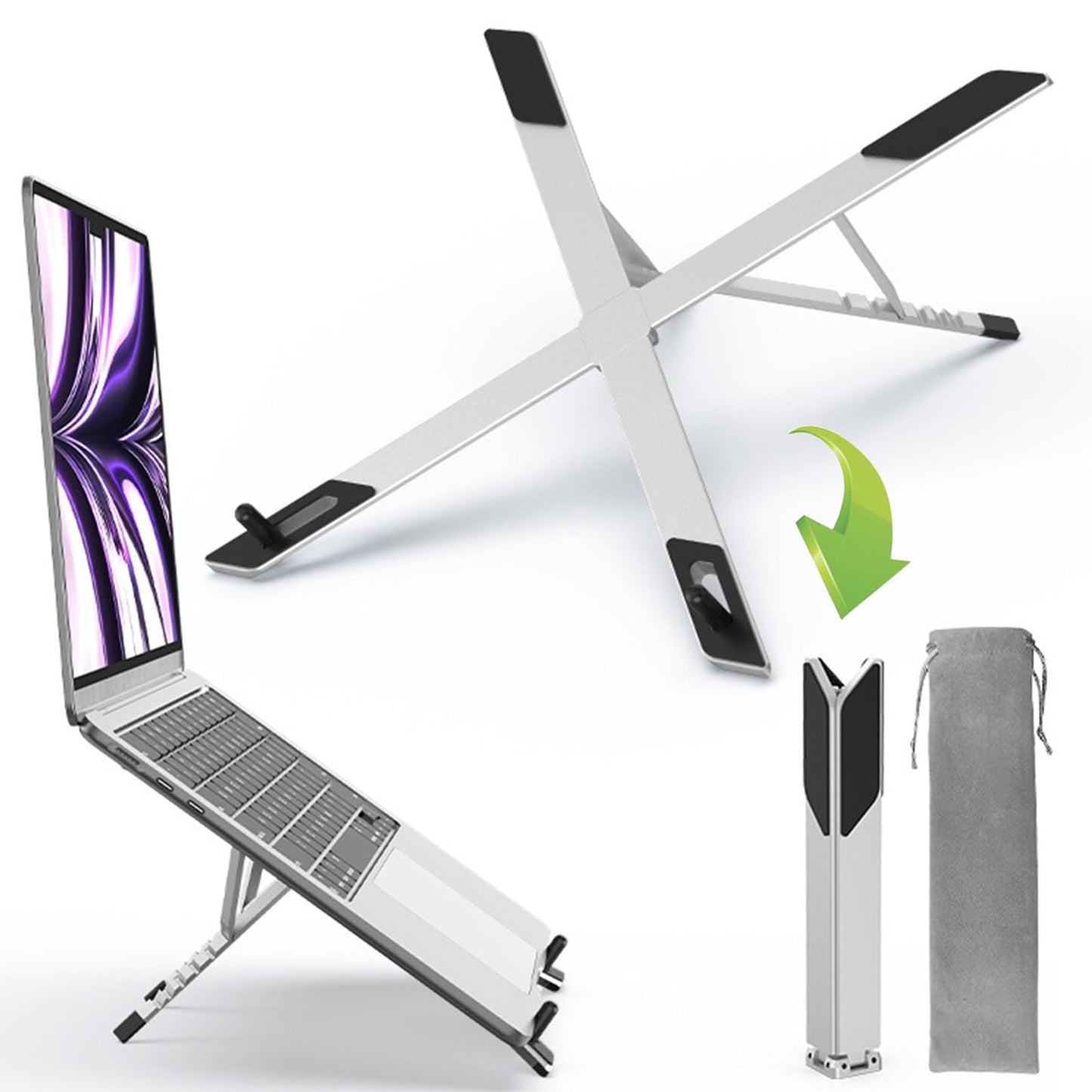 Foldable Aluminum Laptop Stand with Adjustable Angles