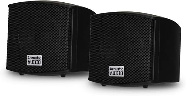 Mountable Indoor Speakers, 400 Watts, Black, Pair