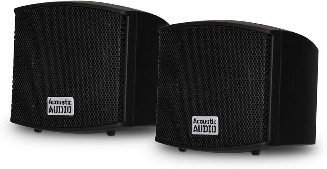 Mountable Indoor Speakers, 400 Watts, Black, Pair