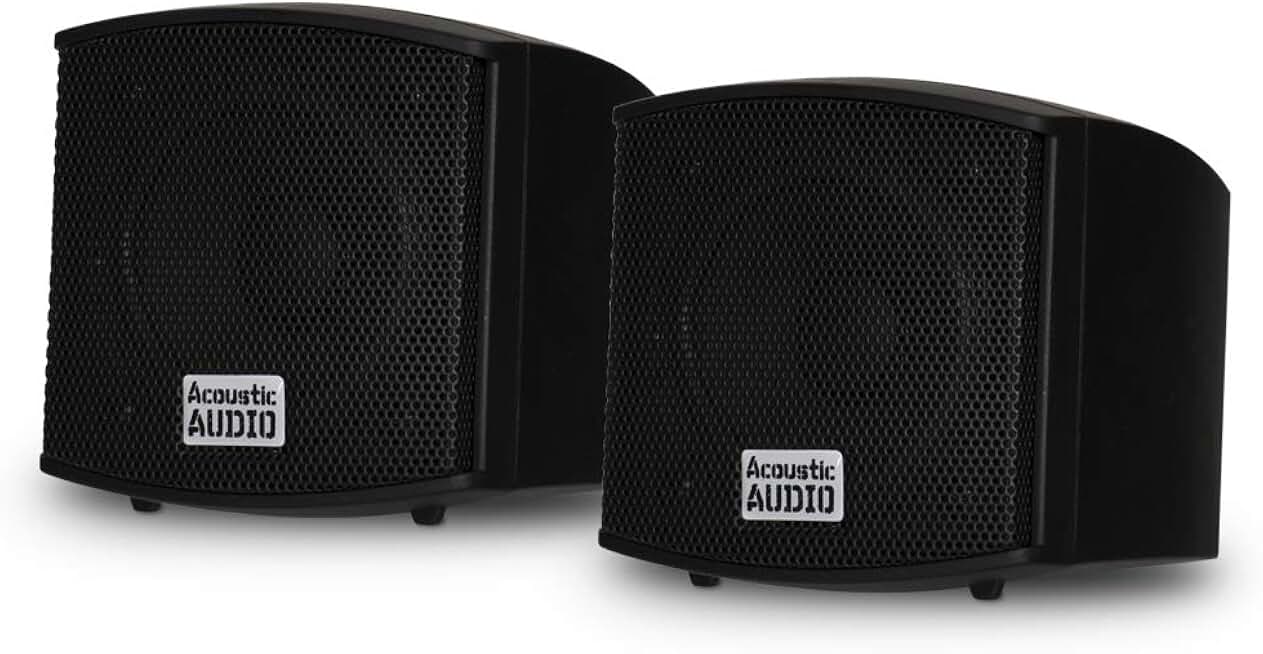 Mountable Indoor Speakers, 400 Watts, Black, Pair