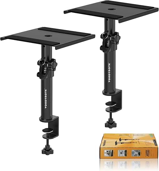 Pair of Short Adjustable Desktop Monitor Stands