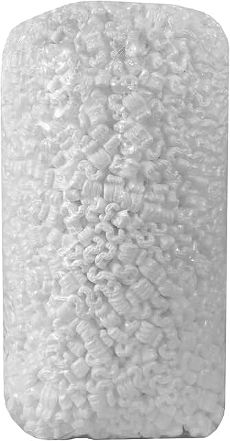 White S-Shaped Packing Peanuts for Shipping, 3.5 cu ft