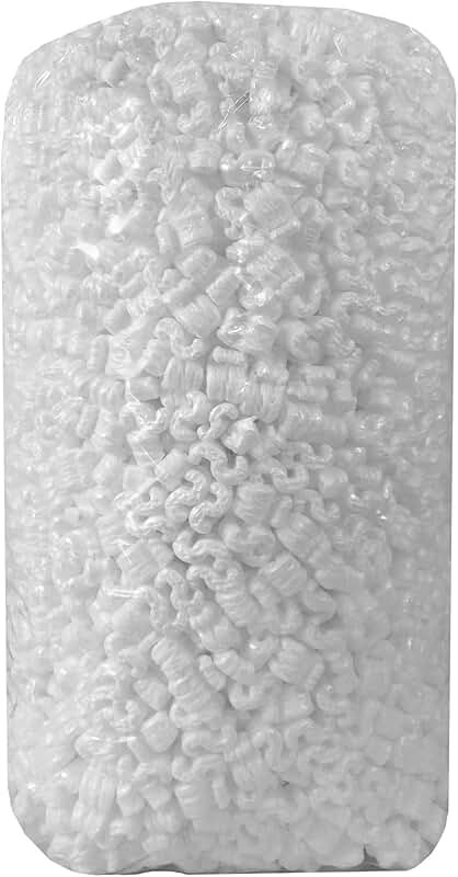 White S-Shaped Packing Peanuts for Shipping, 3.5 cu ft