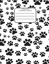 Dog paw print college ruled notebook, 120 pages