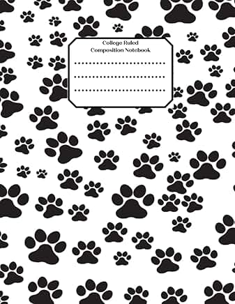 Dog paw print college ruled notebook, 120 pages