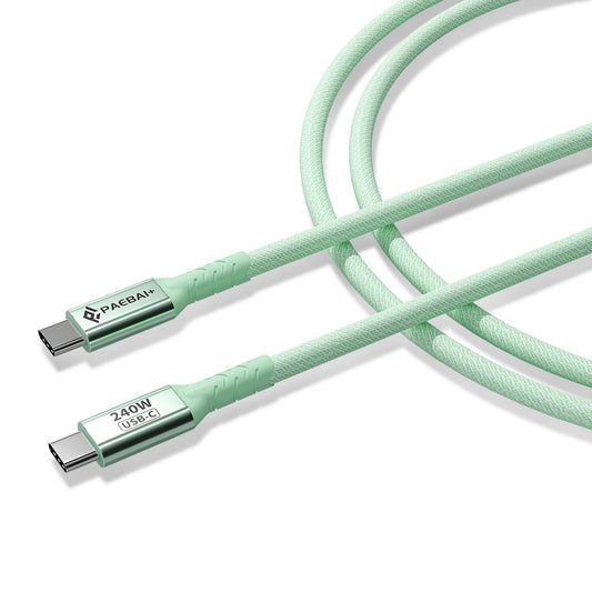 240W 6.6FT Braided USB C to USB C Cable for Fast Charging