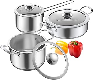 6-Piece Stainless Steel Nonstick Cookware Set