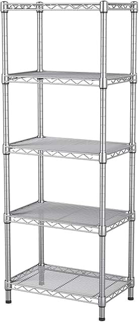 Small 5-Tier Metal Wire Shelving Unit for Storage