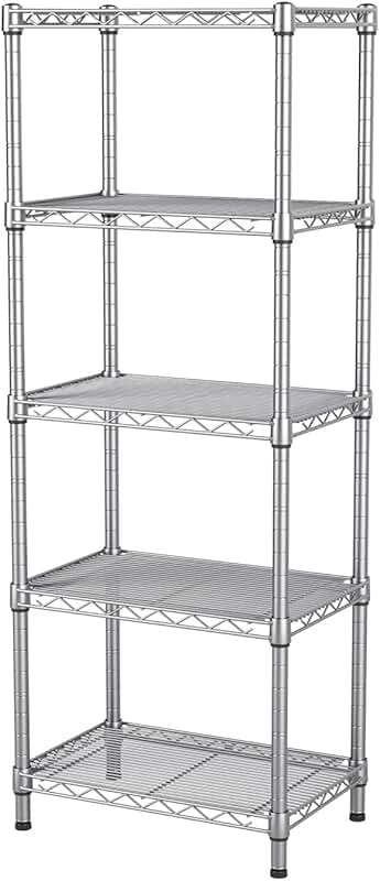 Small 5-Tier Metal Wire Shelving Unit for Storage