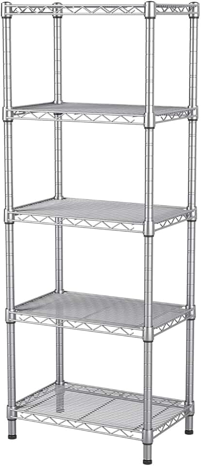 Small 5-Tier Metal Wire Shelving Unit for Storage