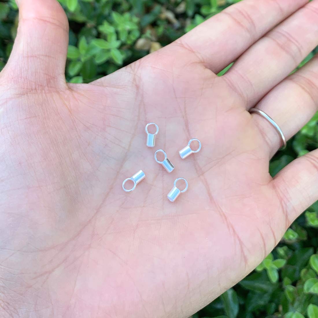 20pcs Sterling Silver Hypoallergenic Beading Cord End Caps