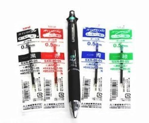 Multi-color ballpoint and pencil pen set with refills