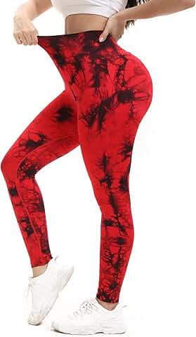 High Waisted Tie Dye Seamless Yoga Leggings for Women