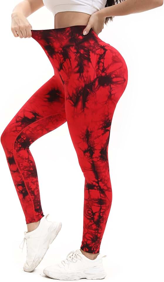 High Waisted Tie Dye Seamless Yoga Leggings for Women