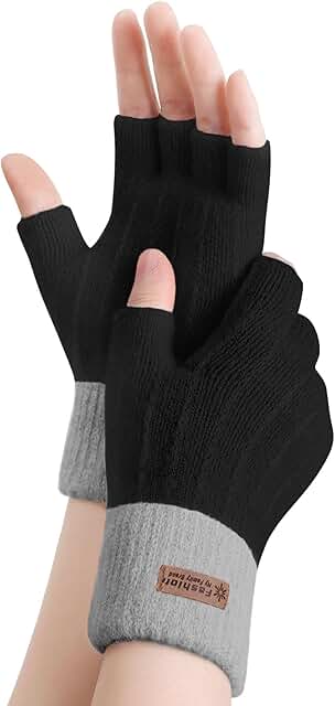 Warm Fingerless Knitted Gloves for Cold Weather