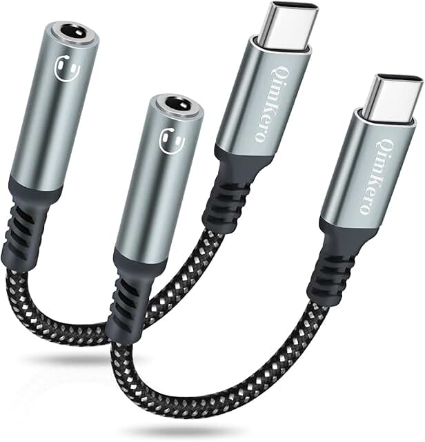 USB Type C to 3.5mm Headphone Adapter, 2 Pack