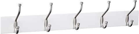 Rectangular Farmhouse Wall Coat Rack with 5 Hooks